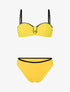 Bikini à détail strass et chouchou - Jaune citron - 1
