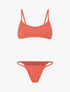 Bikini à brassière texturée et tanga - Rose saumon - 1