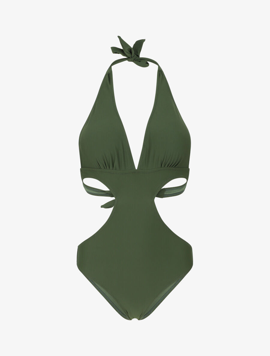 Maillot de bain échancré - Kaki - 4