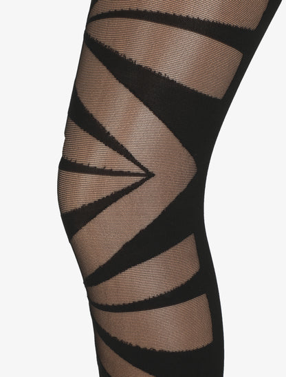 Collants en voile à motifs graphiques - Noir - 2