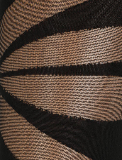 Collants en voile à motifs graphiques - Noir - 3