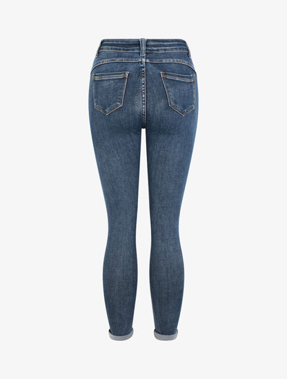 Jean classique à revers coupe skinny - Bleu - 2