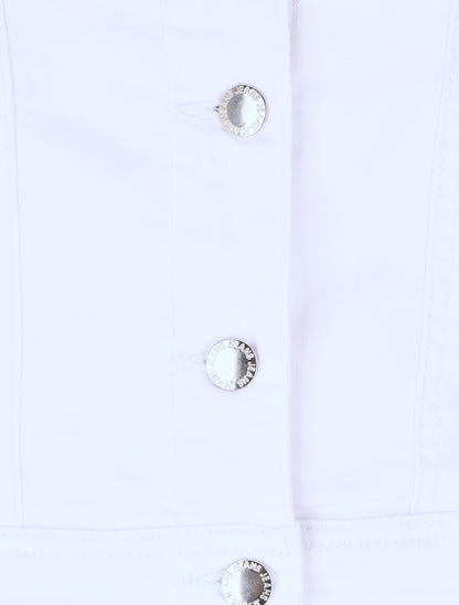 Veste en jean droite - Blanc - 3
