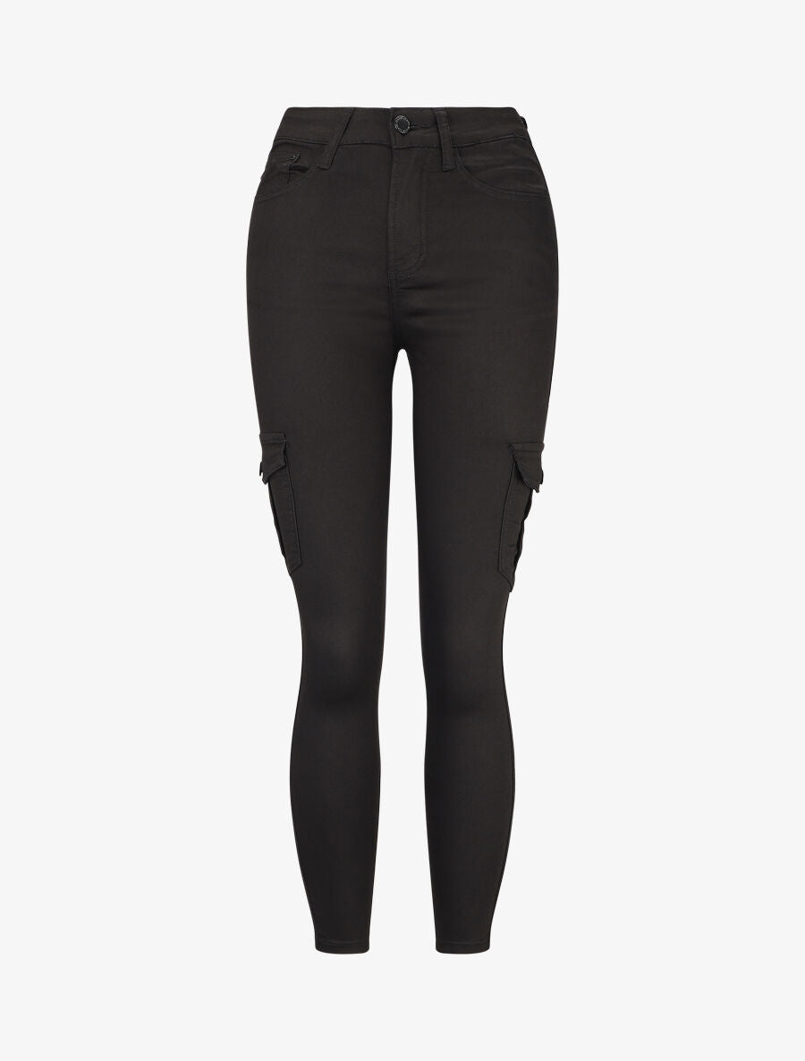 Jean style cargo coupe skinny - Noir - 1
