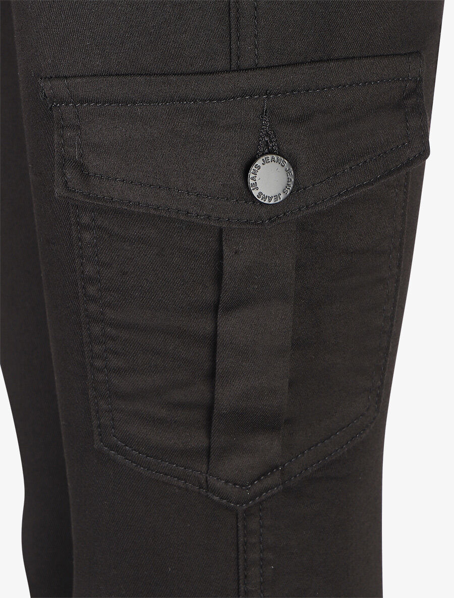 Jean style cargo coupe skinny - Noir - 3