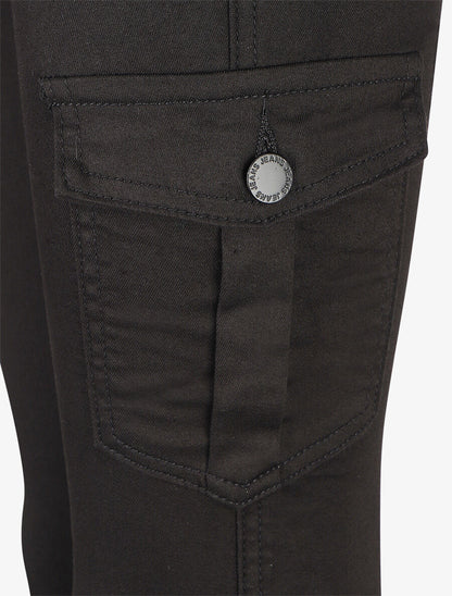 Jean style cargo coupe skinny - Noir - 3