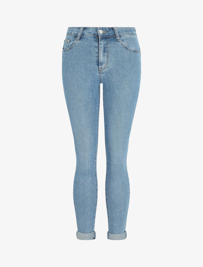 Jean skinny taille haute - Bleu clair - 5