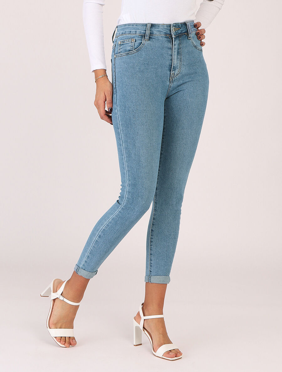 Jean skinny taille haute - Bleu clair - 4