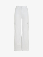 Jean cargo droite taille haute - Blanc - 1