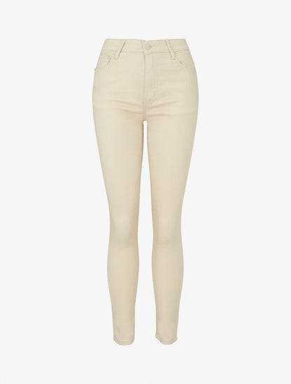 Jean skinny uni grande taille - Beige - 4