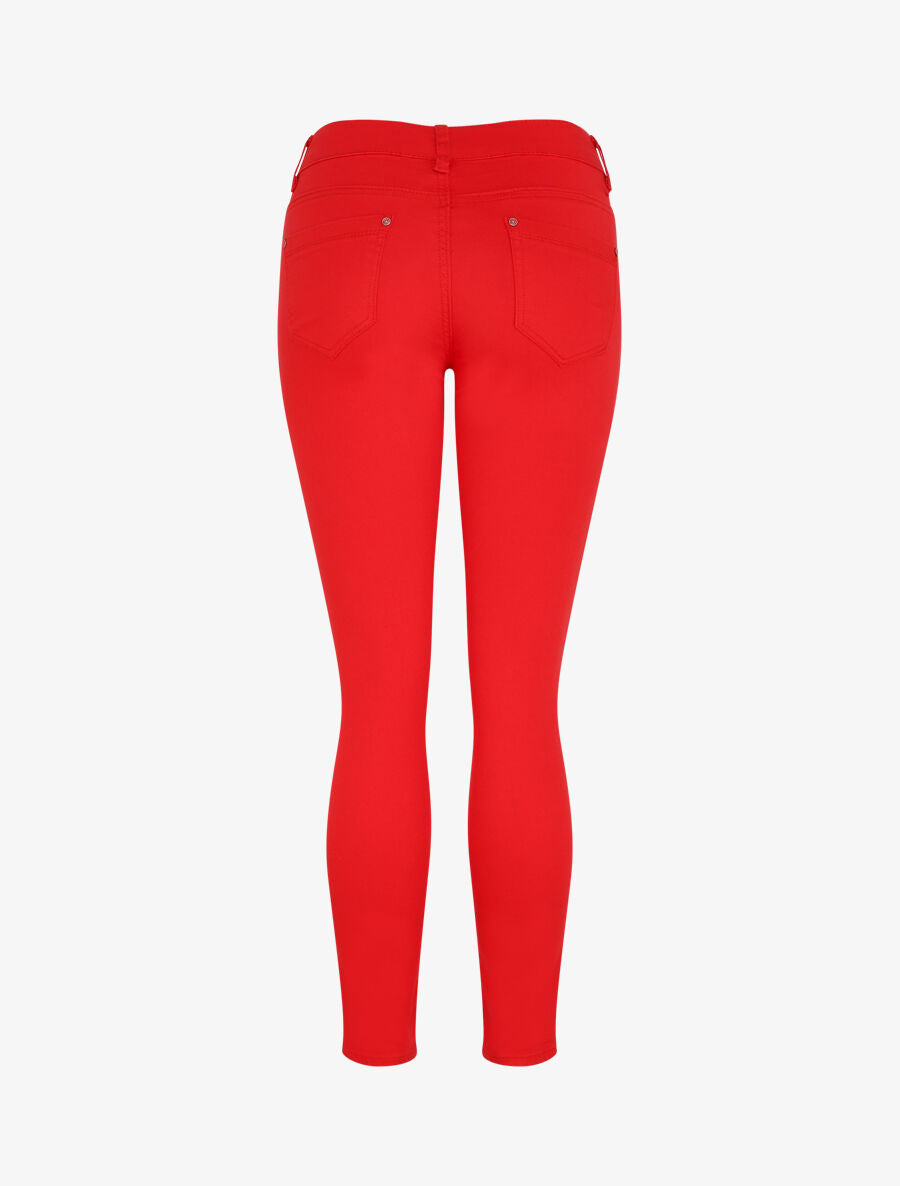Jean skinny déchiré taille haute - Rouge - 2