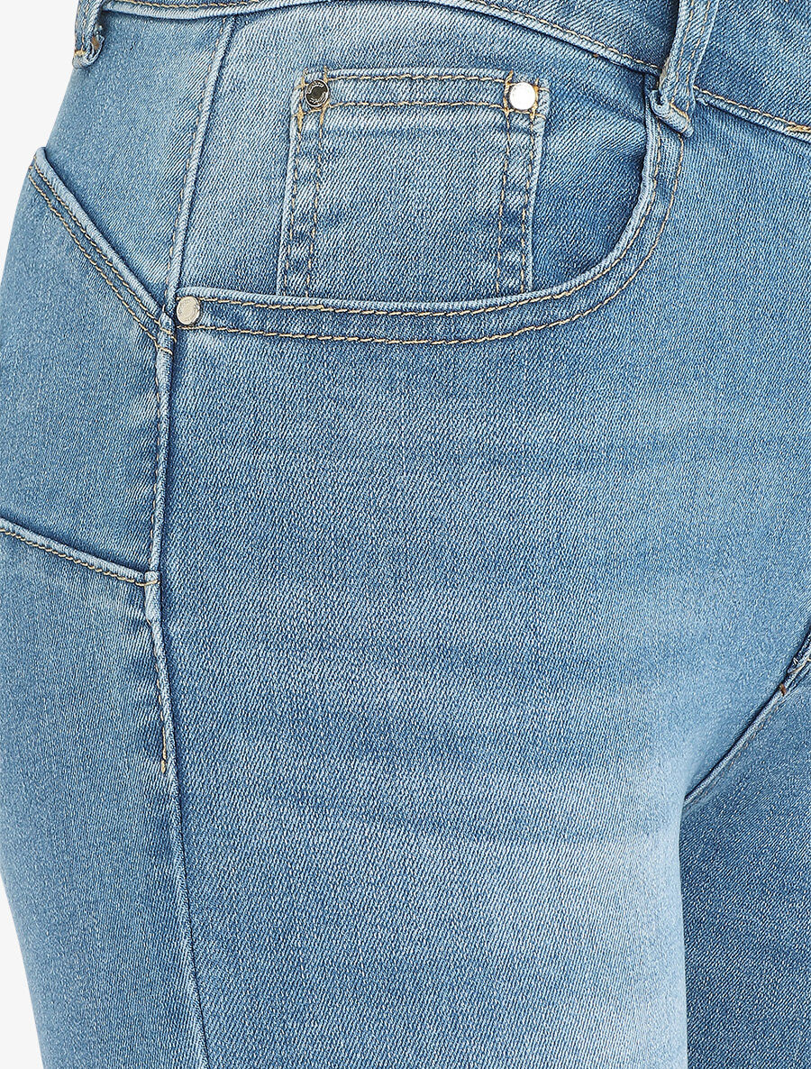 Jean push up légèrement délavé coupe slim - Bleu - 3