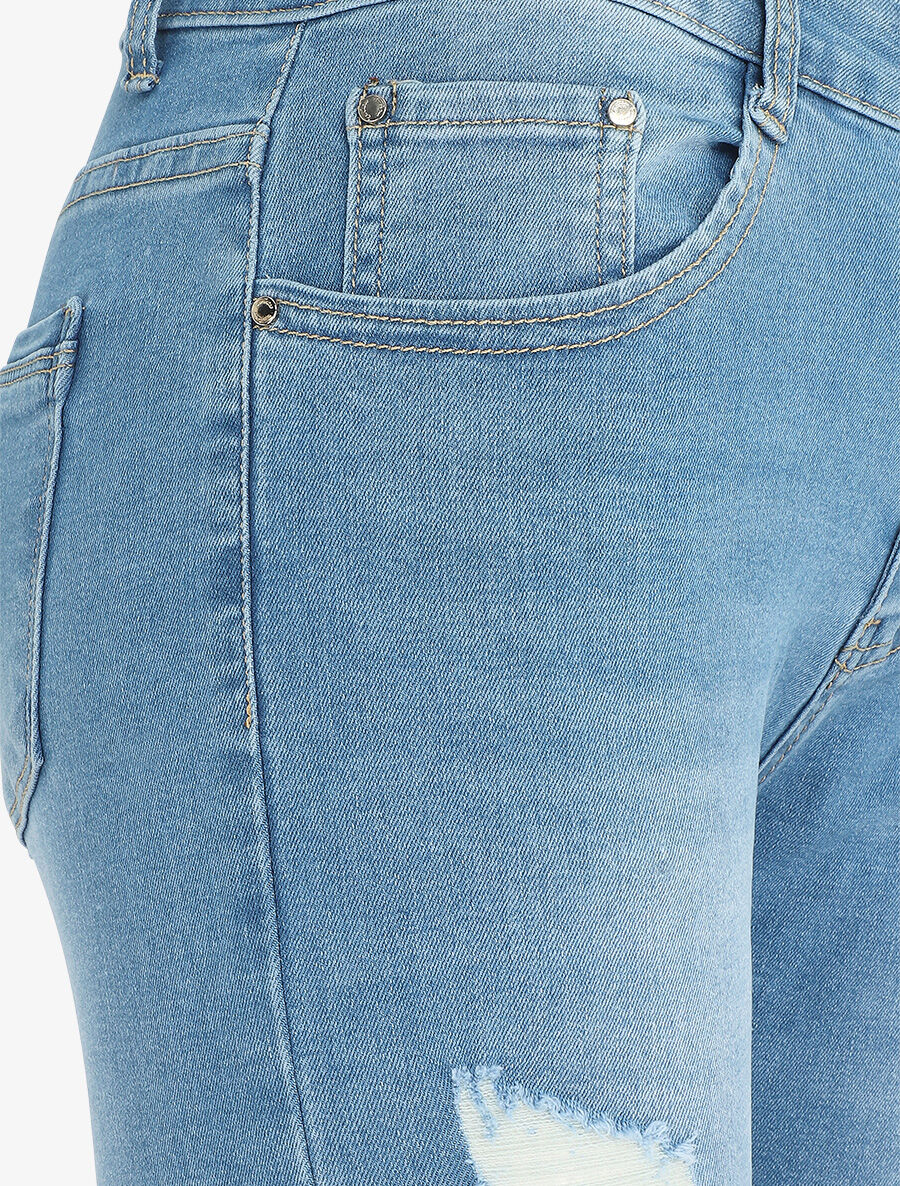 Jean déchiré coupe skinny - Bleu - 3