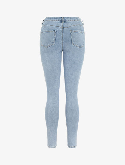 Jean push up coupe skinny taille standard - Bleu clair - 2