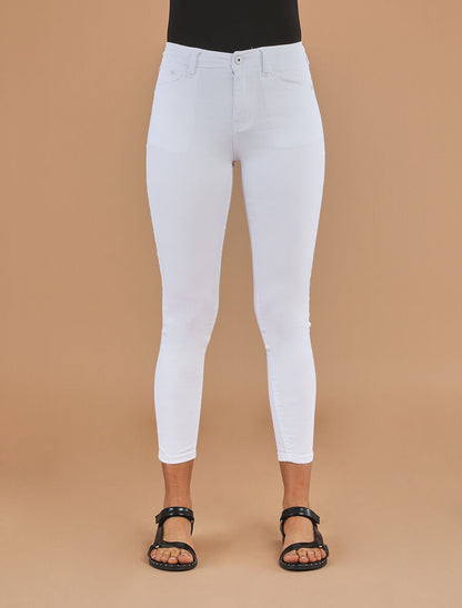 Jean skinny uni push up taille standard - Blanc - 4