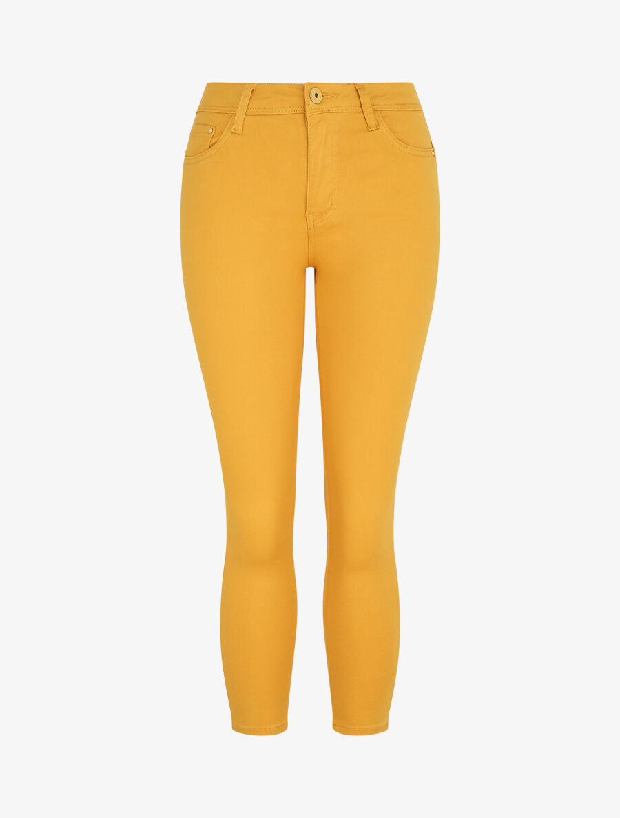 Jean skinny uni push up taille standard - Moutarde - 1