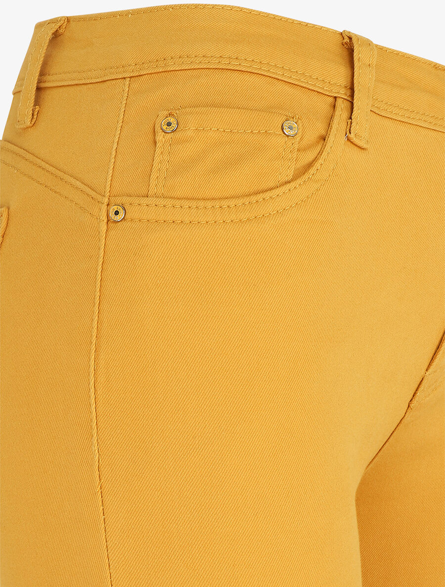 Jean skinny uni push up taille standard - Moutarde - 3