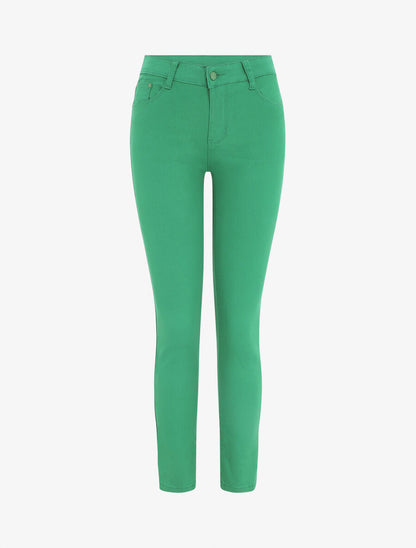 Jean taille haute coupe slim - Vert - 1