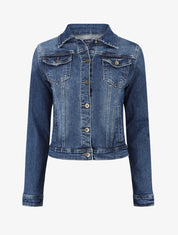 Veste en jean droite - Bleu - 5