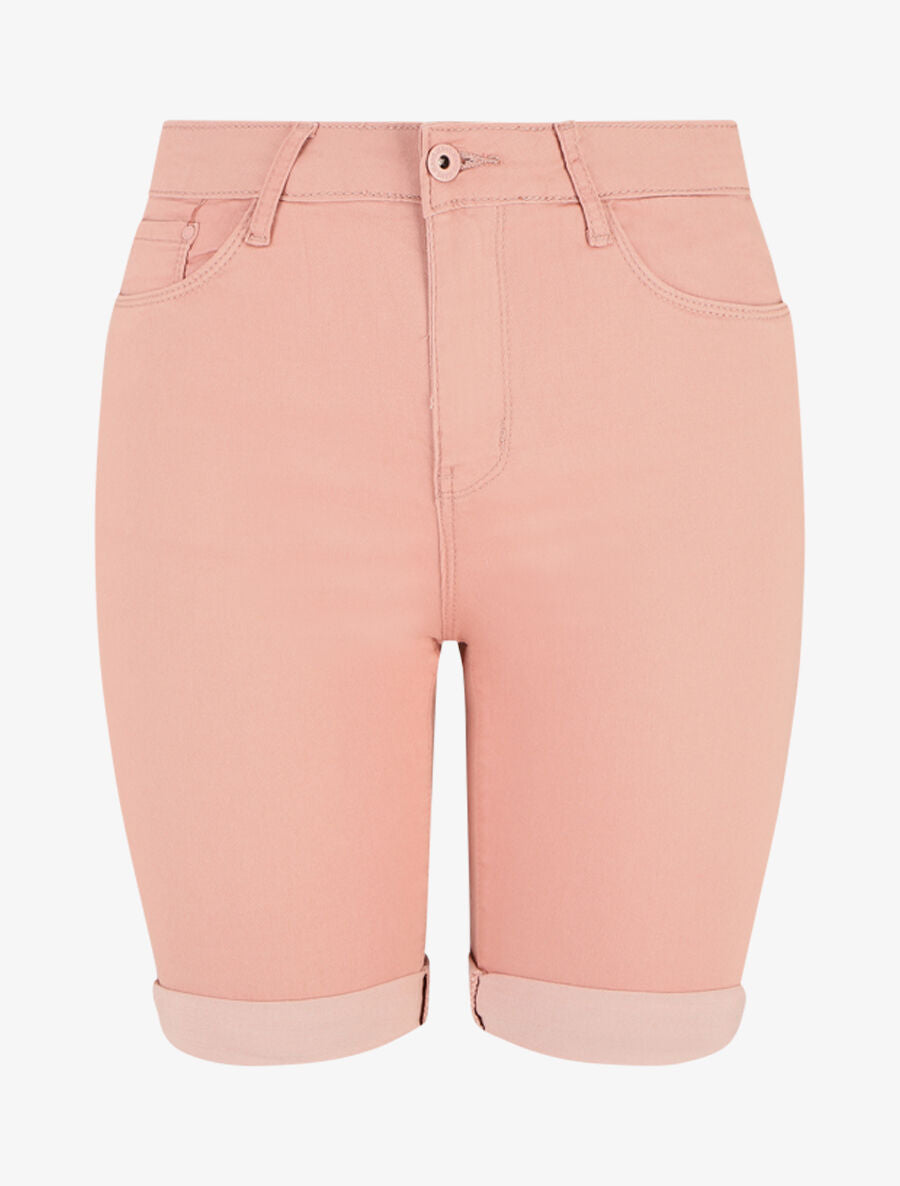 Bermuda push up uni coupe droite - Rose - 5