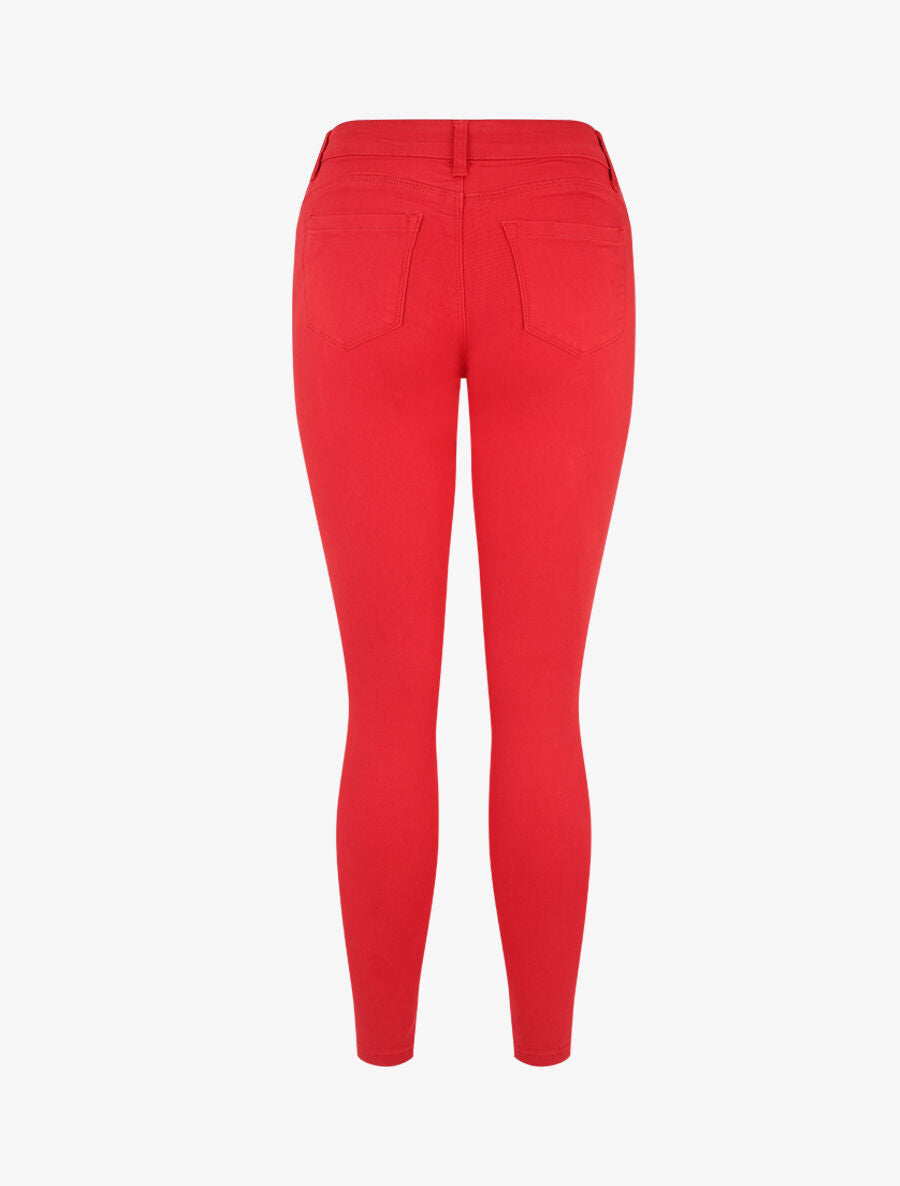 Jean uni coupe slim - Rouge - 2