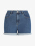 Short en jean droit taille haute - Bleu denim - 4