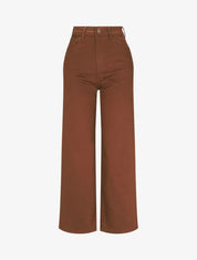 Jean large coupe droite - Marron - 1