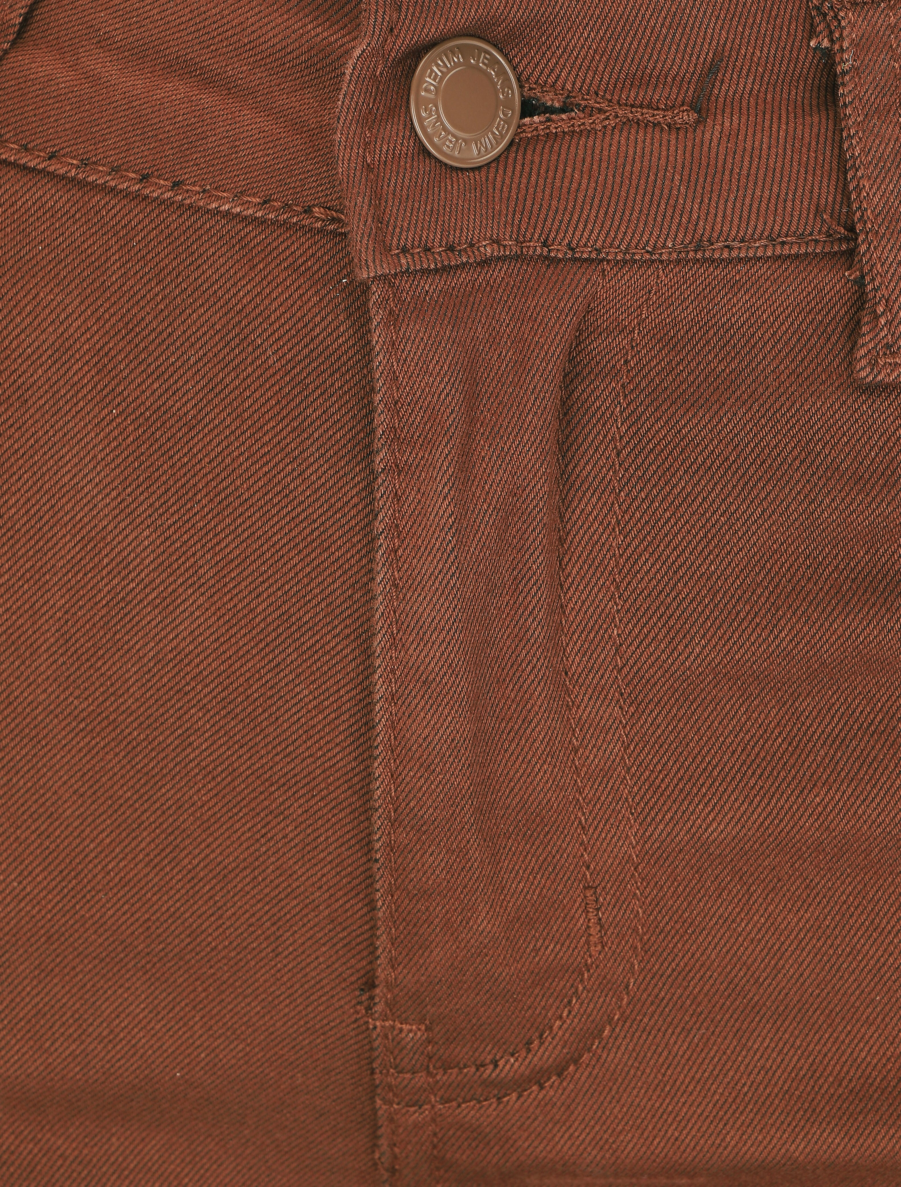 Jean uni taille standard coupe flare - Marron - 3