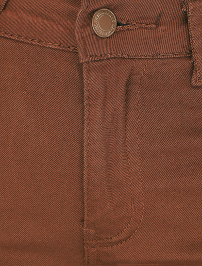 Jean uni taille standard coupe flare - Marron - 3