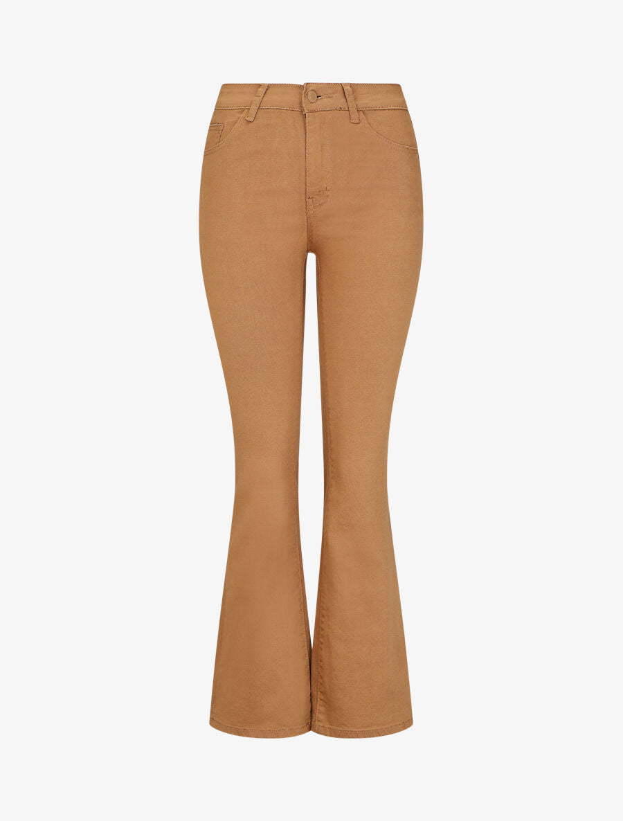 Jean uni taille standard coupe flare - Camel - 1
