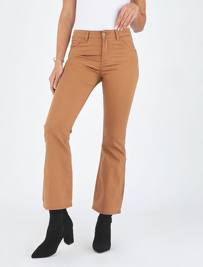 Jean uni taille standard coupe flare - Camel - 4