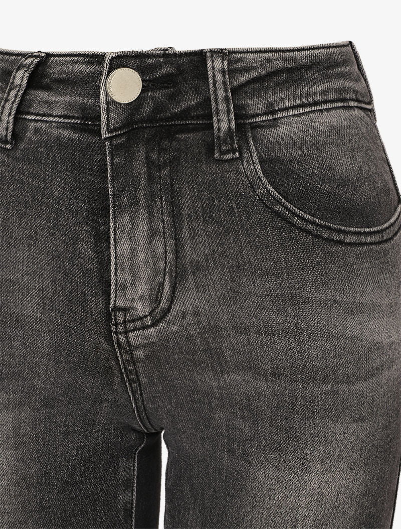 Jean skinny délavé à coutures contrastantes à l&
