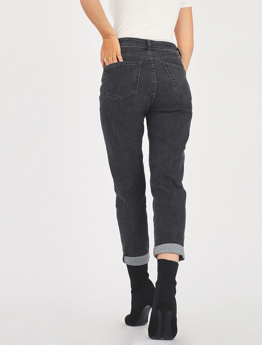Jean mom taille haute - Anthracite - 2
