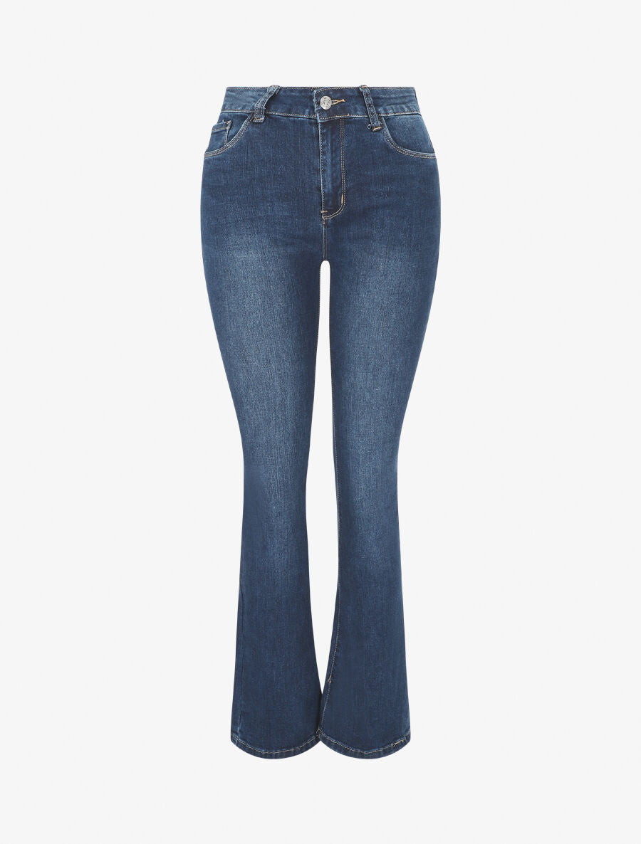 Jean push up coupe bootcut - Bleu - 1