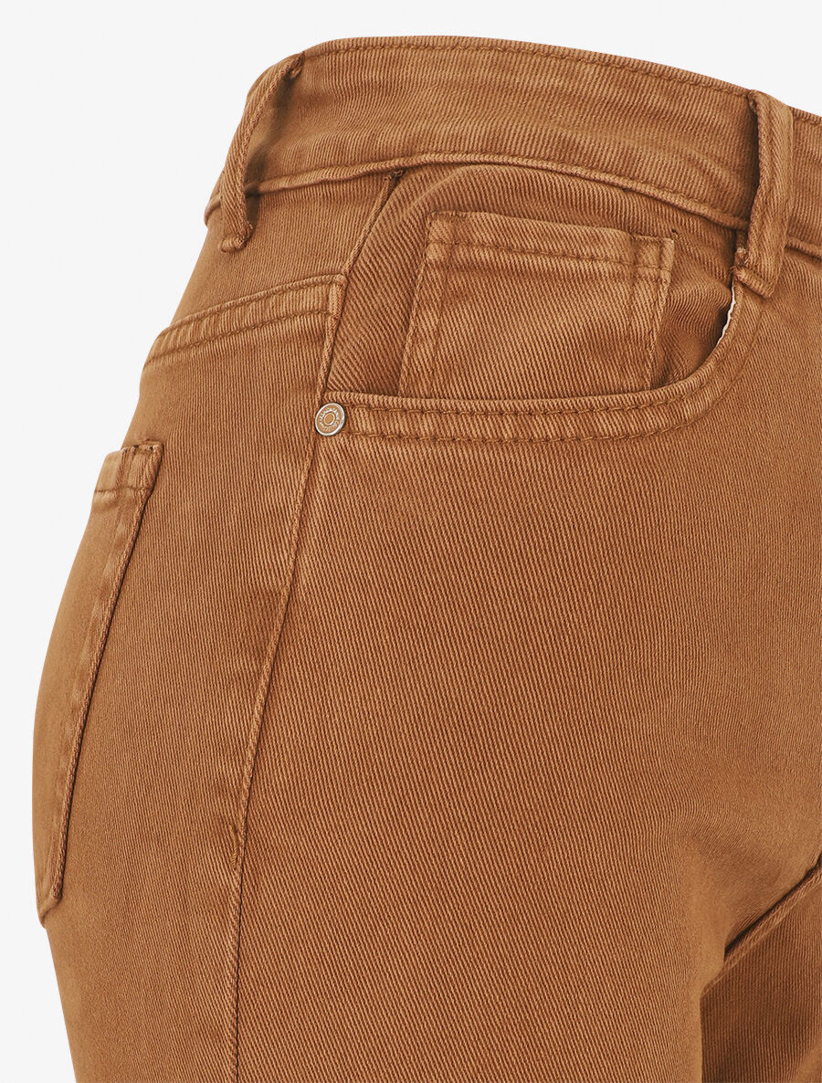 Jean uni taille haute - Camel - 3