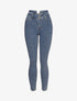Jean taille empire fendue et 2 boutons - Bleu - 4