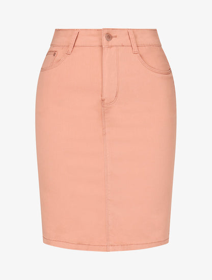 Jupe unie droite classique - Rose poudré - 4