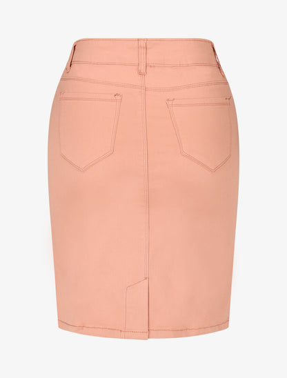 Jupe unie droite classique - Rose poudré - 2