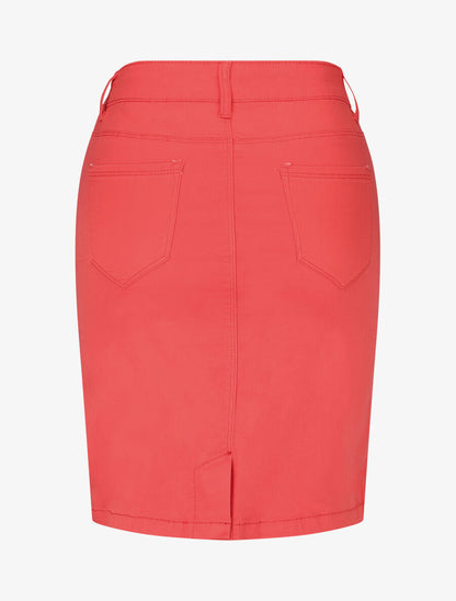 Jupe unie droite classique - Corail - 2