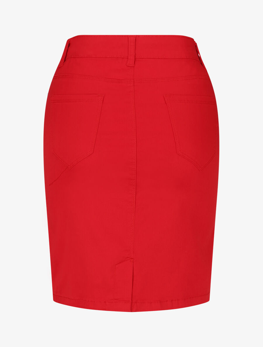 Jupe unie droite classique - Rouge - 2