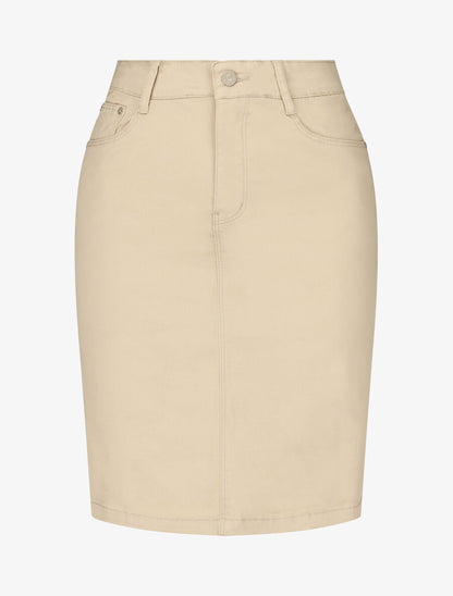 Jupe unie droite classique - Beige - 1