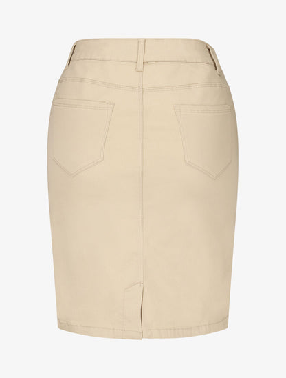 Jupe unie droite classique - Beige - 2
