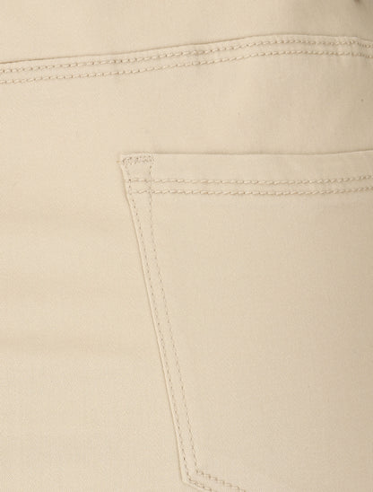 Jupe unie droite classique - Beige - 3