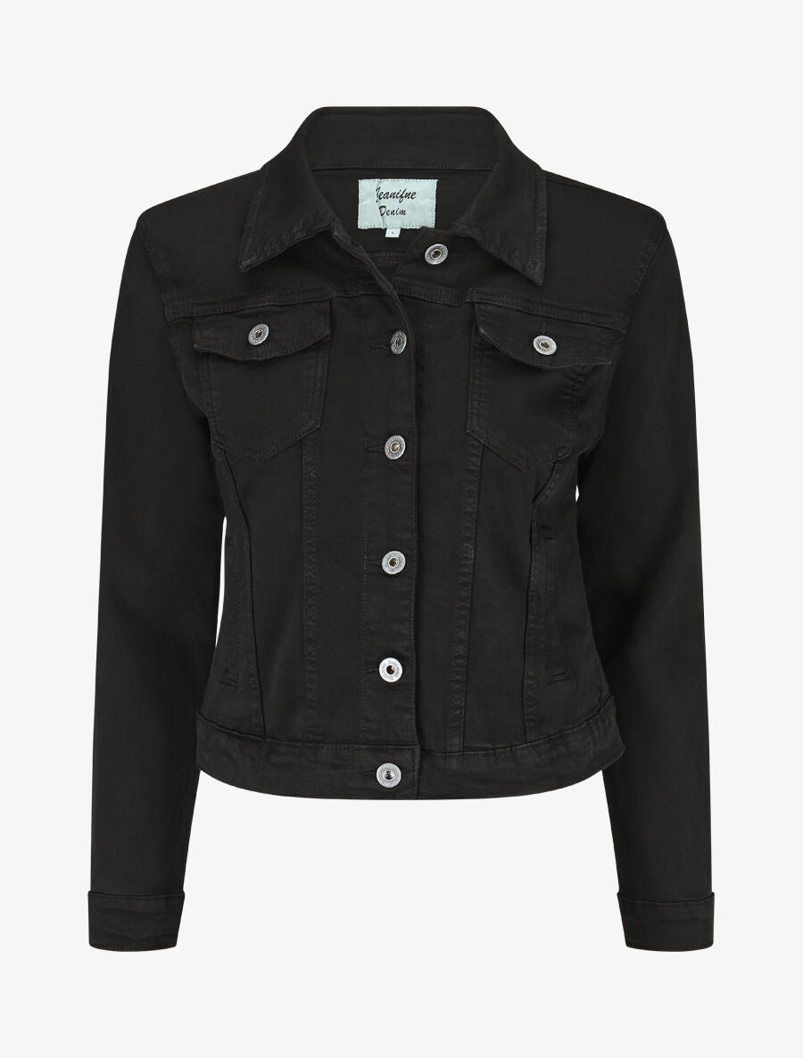 Veste unie coupe droite - Noir - 4