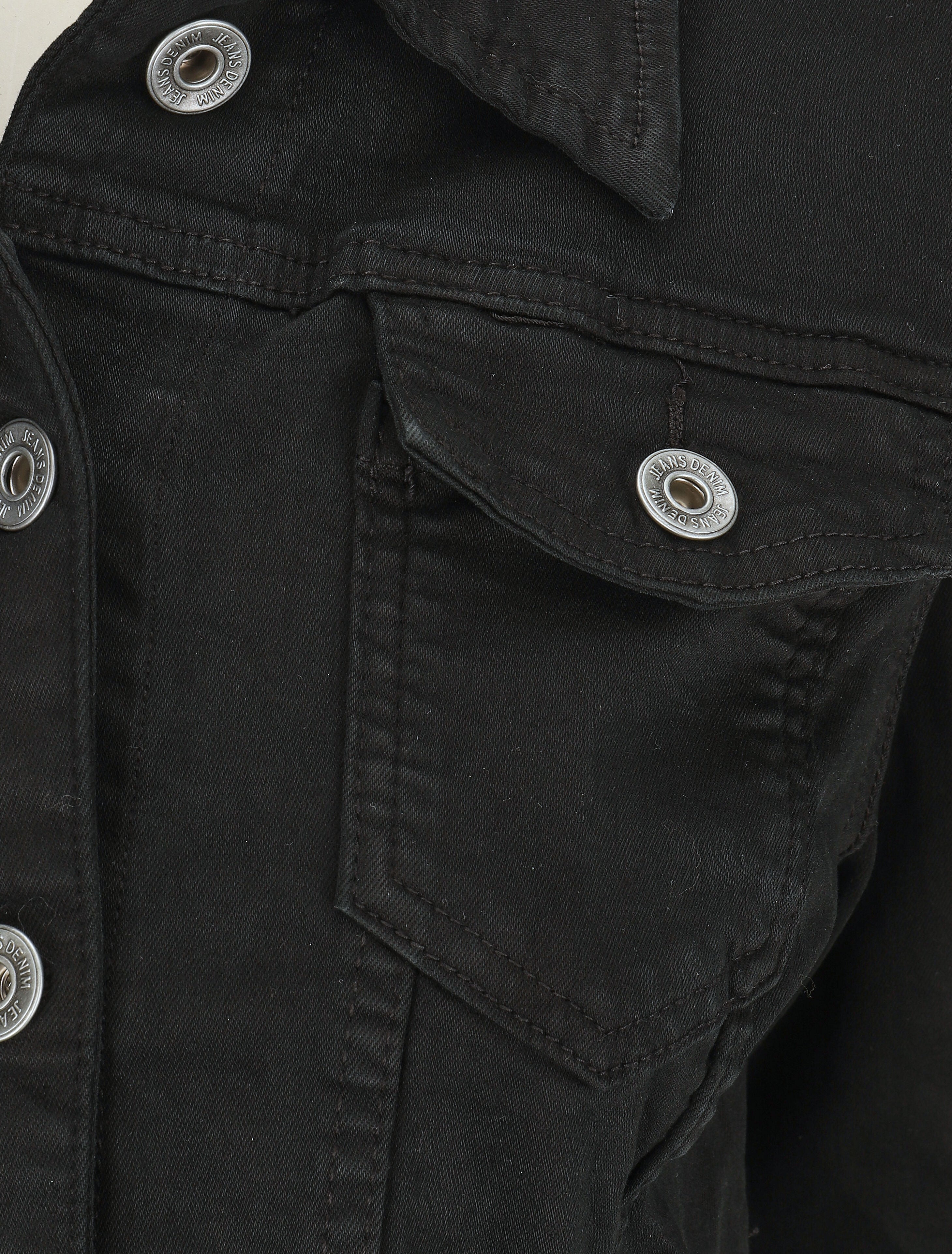 Veste unie coupe droite - Noir - 3