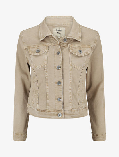 Veste unie coupe droite - Taupe - 1