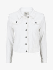 Veste unie coupe droite - Blanc - 5