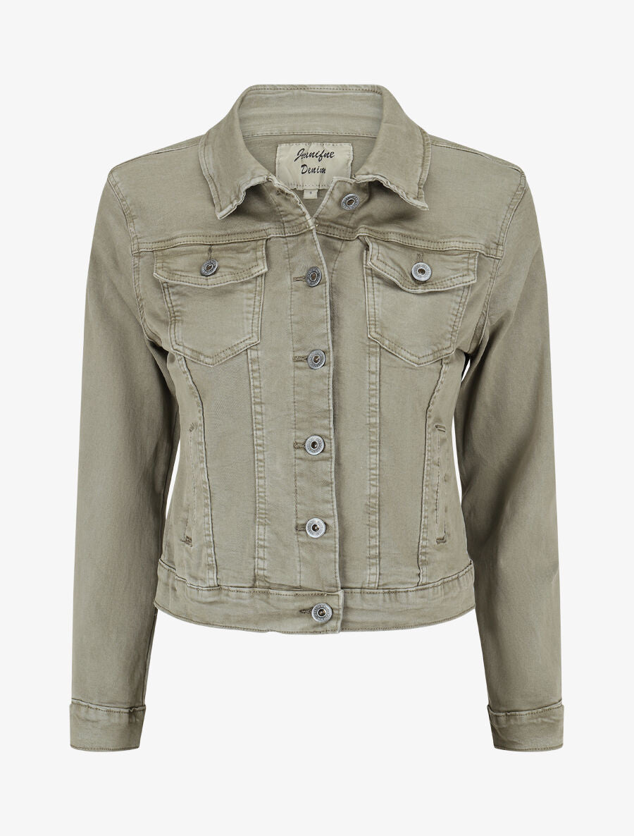 Veste unie coupe droite - Kaki - 1