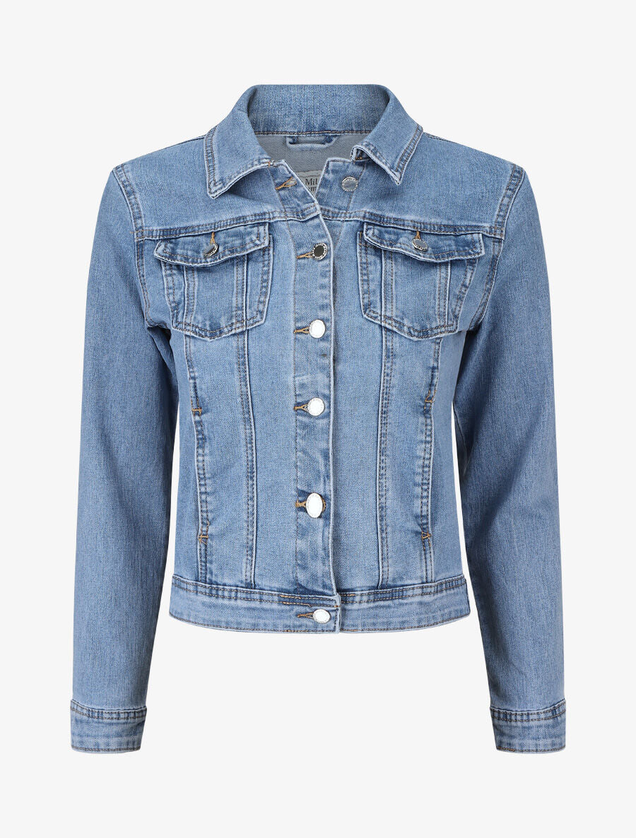 Veste en jean coupe ajustée - Bleu - 1
