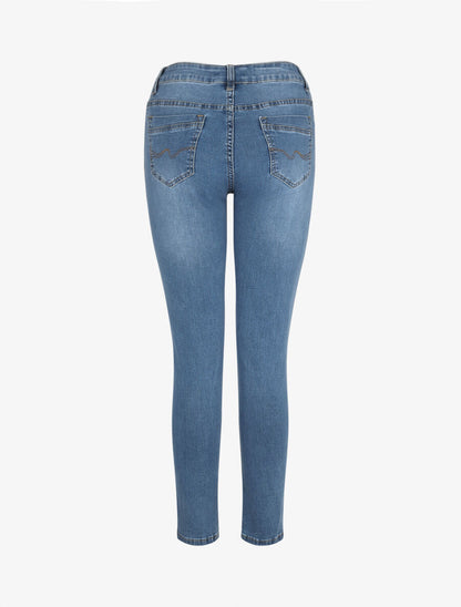 Jean grande taille coupe slim taille standard - Bleu - 2